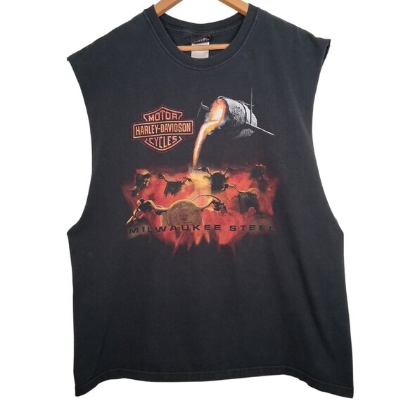 Harley Davidson Muscle Shirt XL Milwaukee Steel Myrtle Beach Motorcycle Biker SC - Picture 3 of 14
